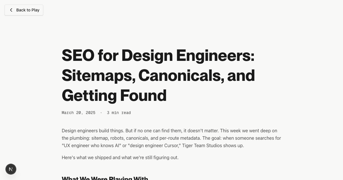 SEO for Design Engineers: Sitemaps, Canonicals, and Getting Found