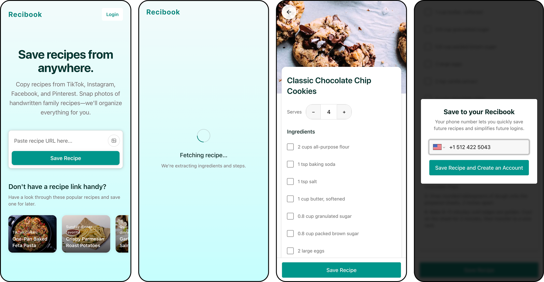 Recibook onboarding redesign screenshot